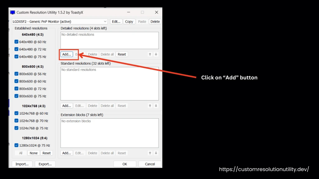 click on add