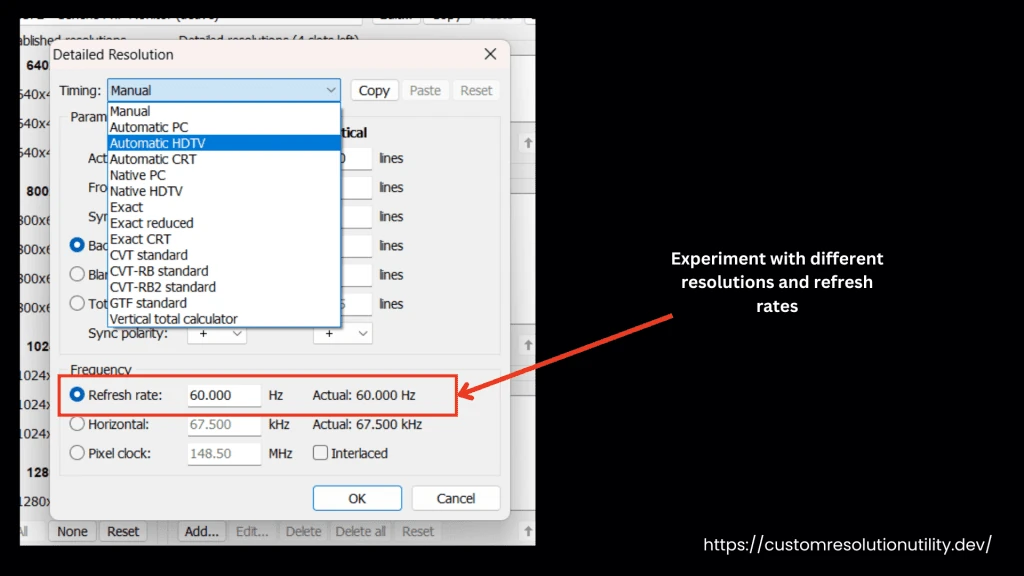 experiment with refresh rates