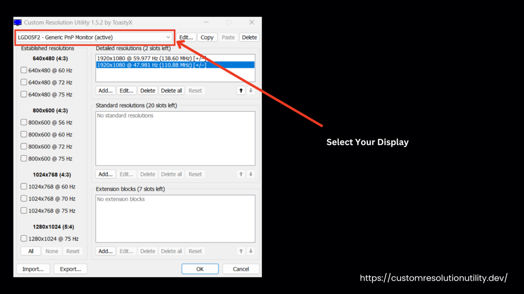 select your display