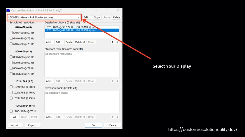 select your display