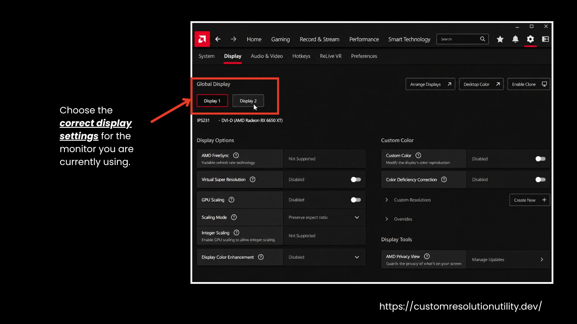 Choose the Correct Display Settings
