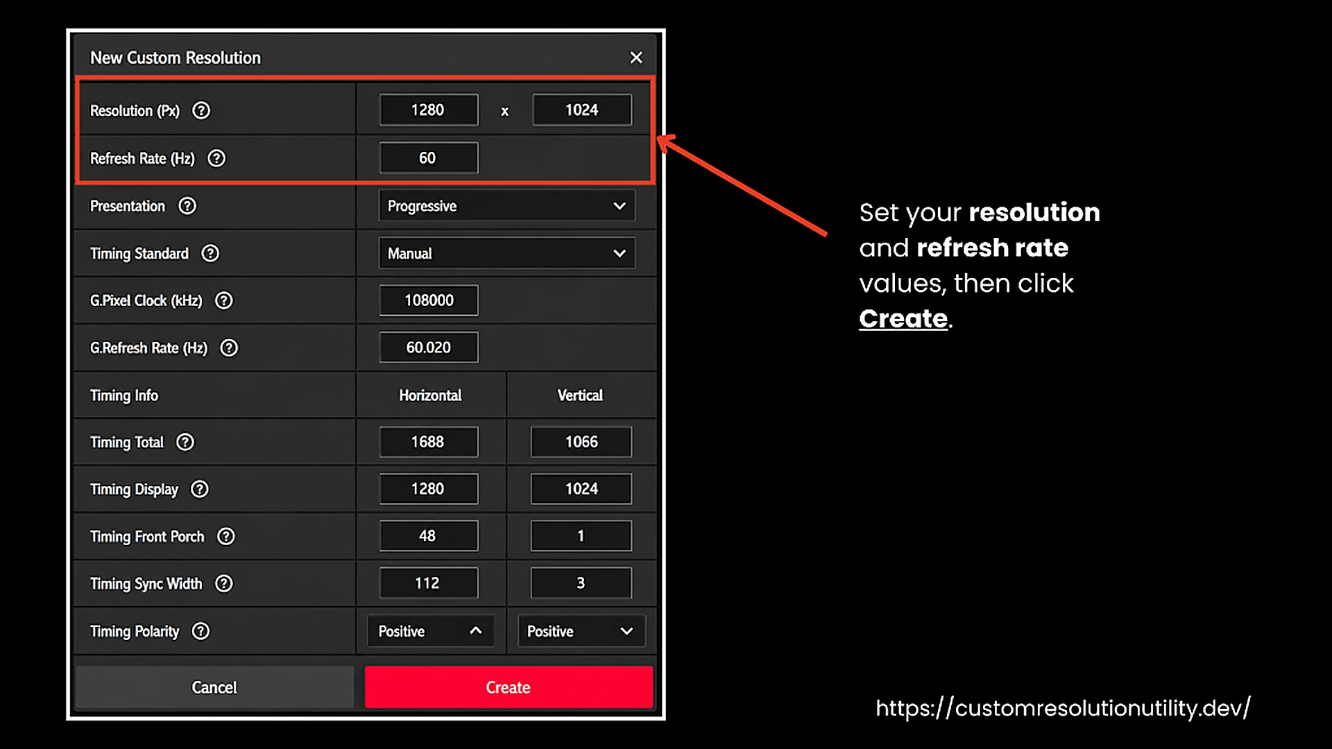 Set Custom Resolution Values